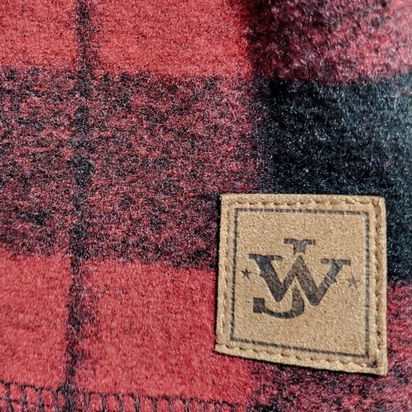 John Wayne Stock & Supply Men's Sweater Size XXL Plaid Flannel 1/4 Zip Pullover - Picture 5 of 6